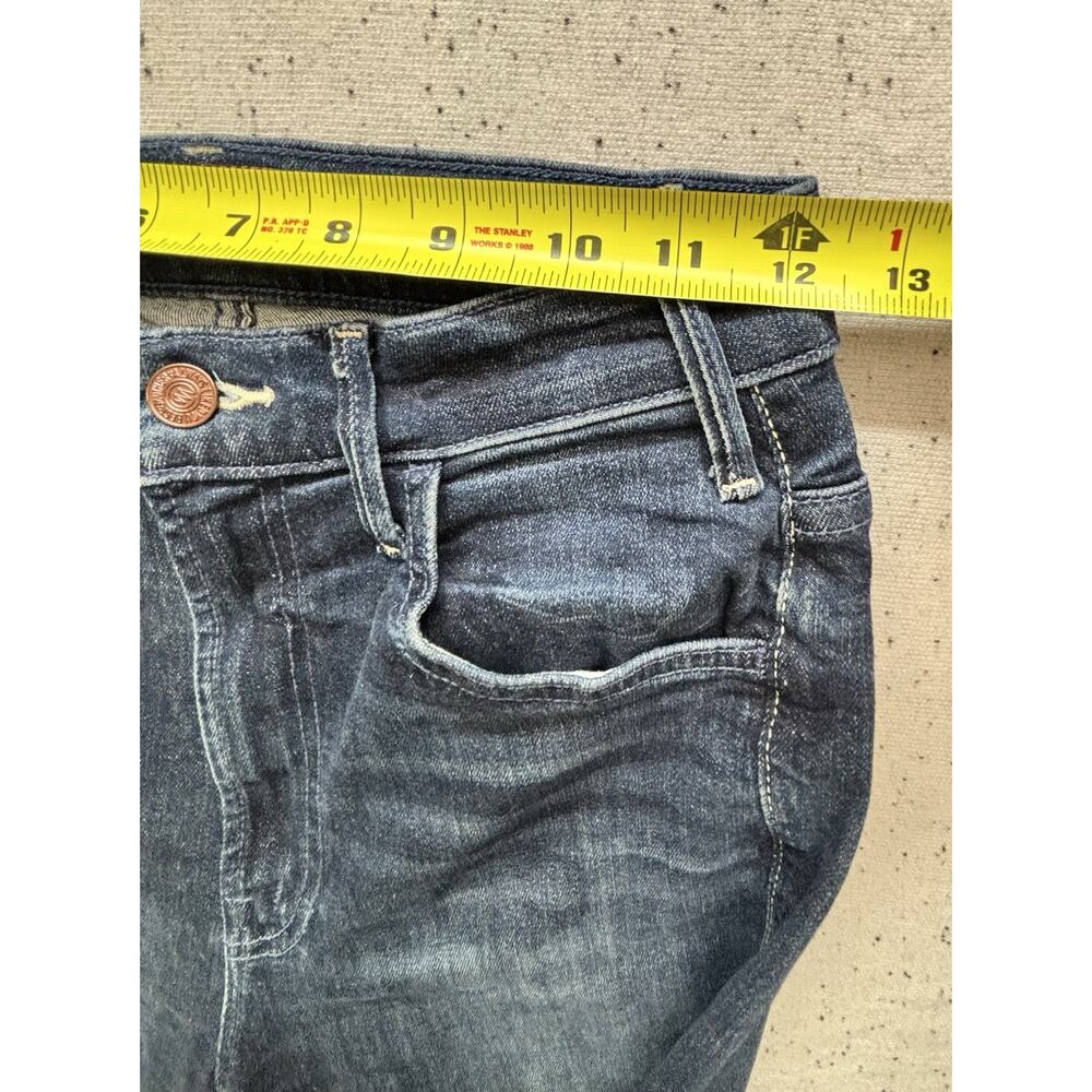 MOTHER The Hustler Ankle Fray Jeans Freebird Dark Wash Stretch Flare Sz 26 $228 - Picture 9 of 11